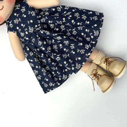 پیراهن سرمه‌ای گلدار